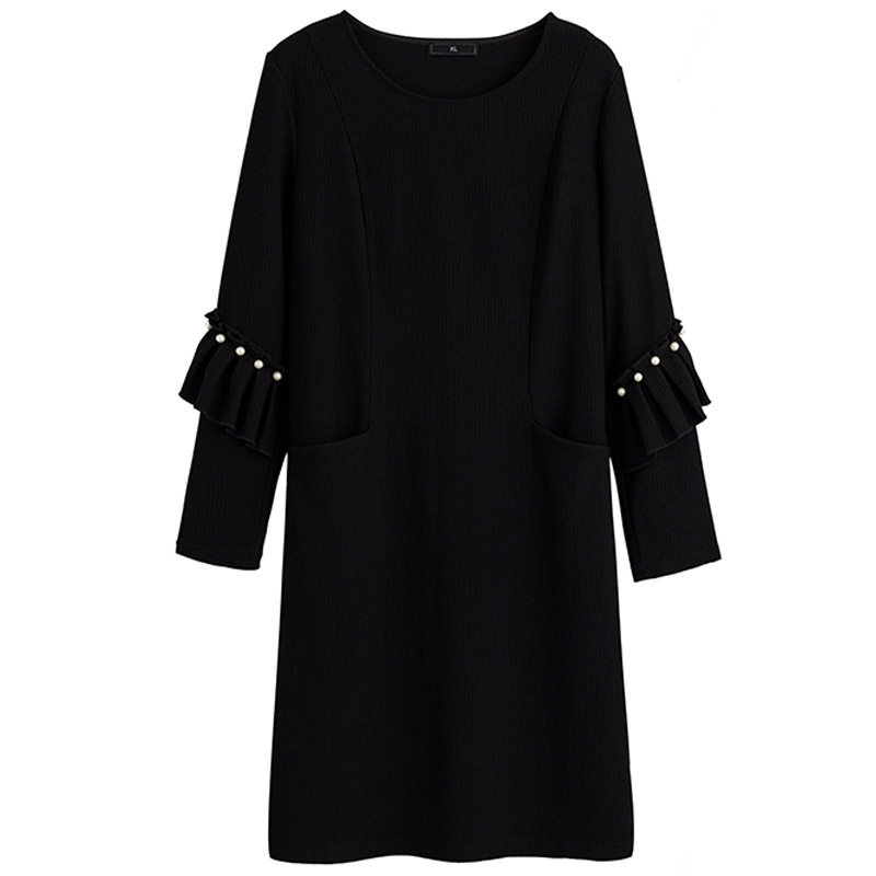 大码女装圆领拼接韩版宽松连衣裙 云妃秀大码女装