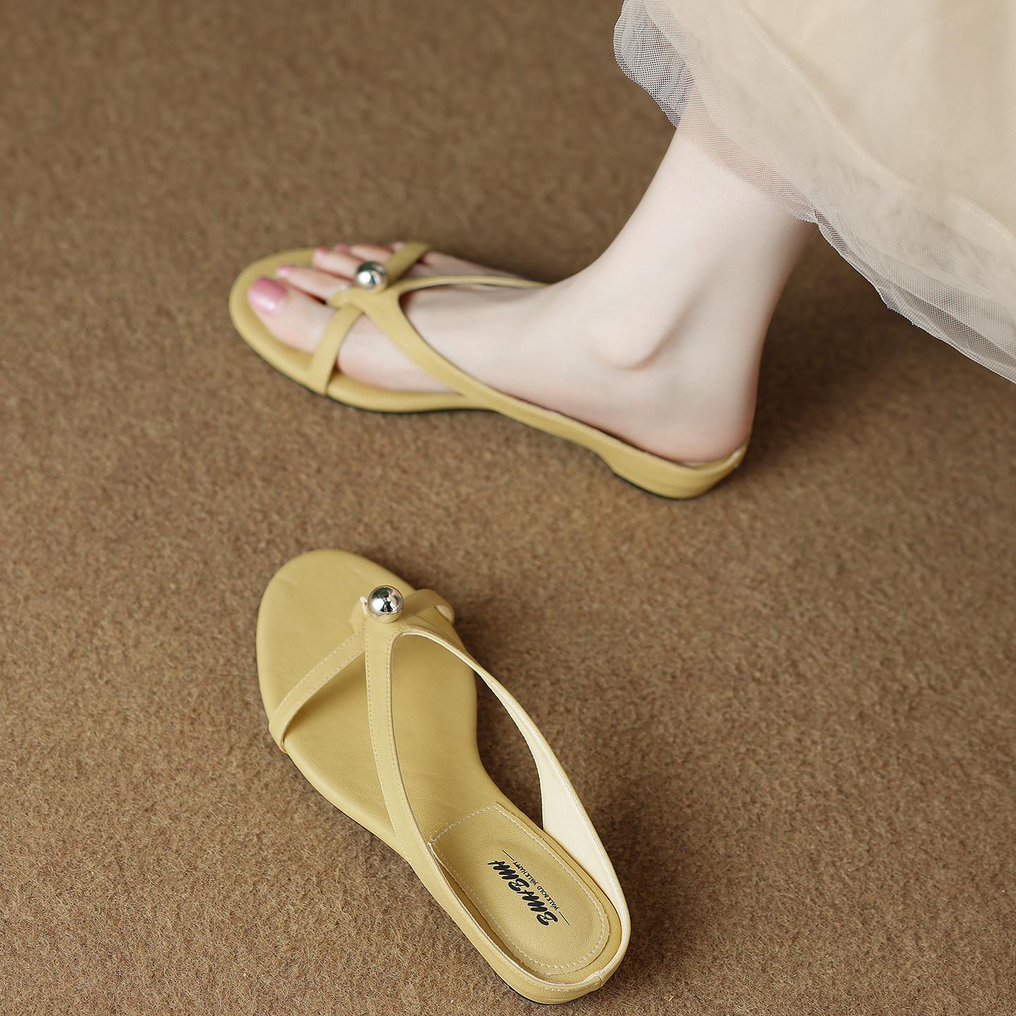 拖鞋女夏外穿2025新款绝美不累脚夹趾一字拖巨好看外出暴走凉拖鞋,淘宝优惠券,粉丝福利购,淘宝优惠卷