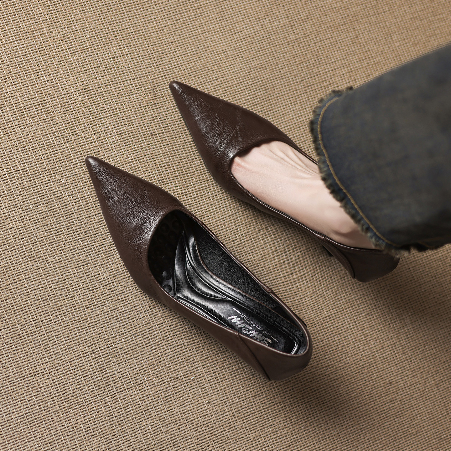 小高跟气质女鞋2026春季新款巨好看法式细跟浅口尖头单鞋女不累脚,淘宝优惠券,粉丝福利购,淘宝优惠卷