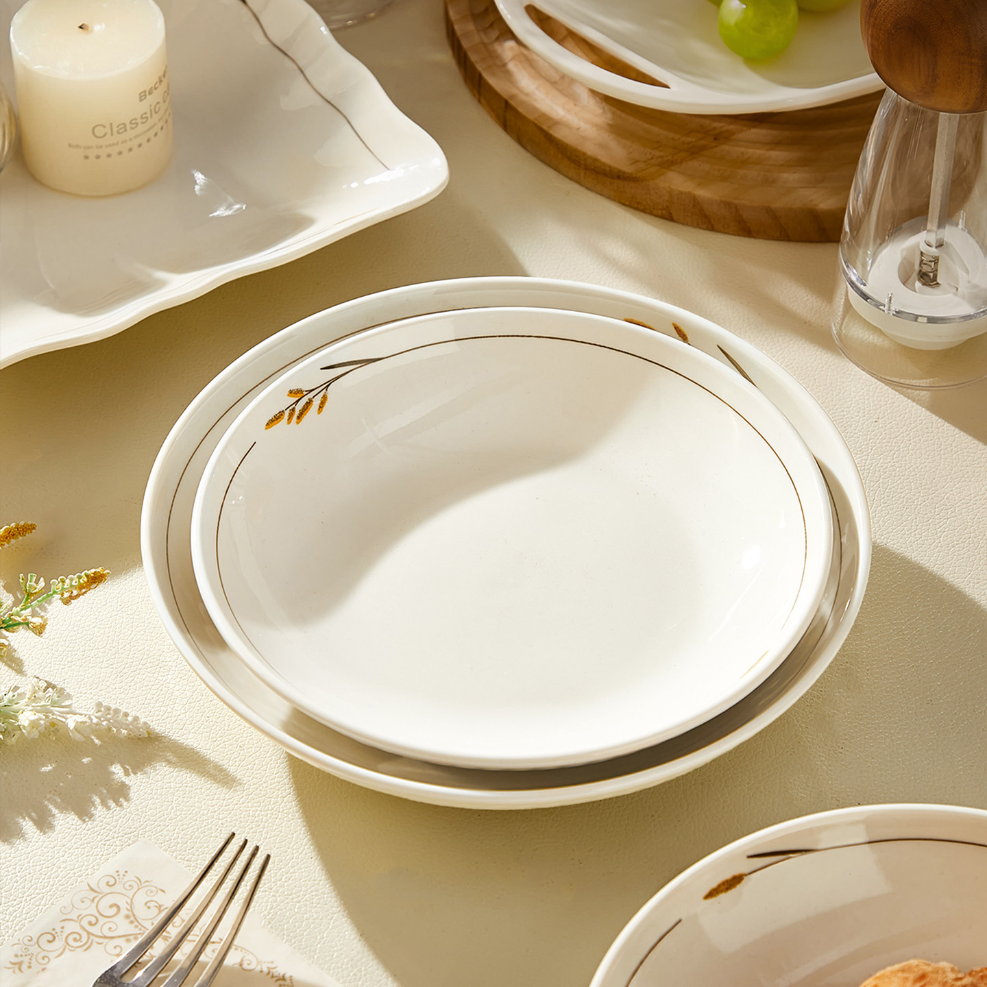 墨色釉下彩碗盘子餐具家用2025新款陶瓷吃饭碗好看的汤碗面碗鱼盘,淘宝优惠券,粉丝福利购,淘宝优惠卷