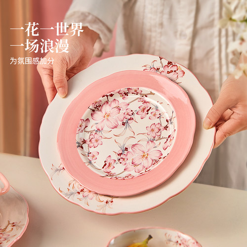原创新中式国风餐具家用高颜值吃饭碗好看的陶瓷米饭碗碟盘子汤碗 - 图2