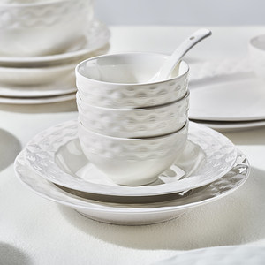 墨色欧式陶瓷碗盘家用2024新款米饭碗大碗汤碗面碗高级感碗碟餐具