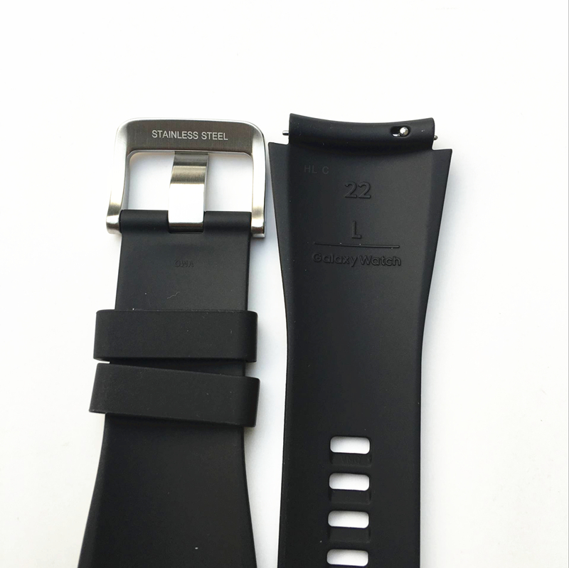 三星原装表带Galaxy Watch 46mm Gear S4防水替换硅胶手表带22mm - 图0