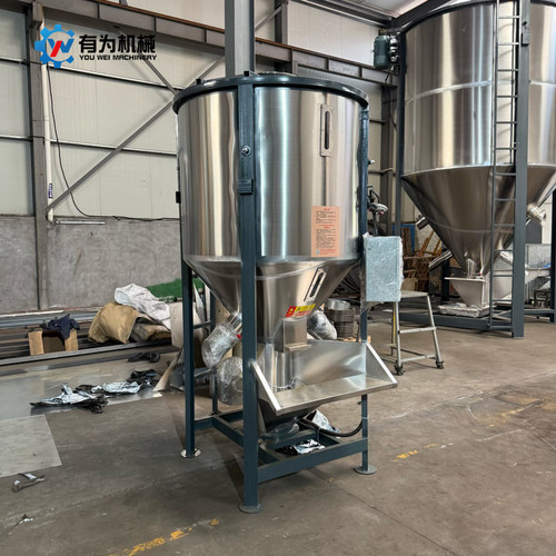 不锈钢工业大型立式搅拌机均质机罐塑料颗粒混合拌料机加热烘干机 - 图1