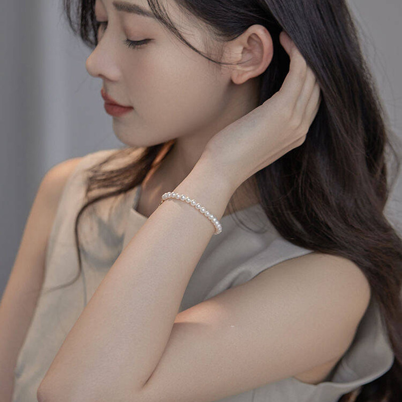 4mm珍珠手链女2025年新款极光正圆诸暨淡水珍珠手串弹力绳diy叠戴,淘宝优惠券,粉丝福利购,淘宝优惠卷