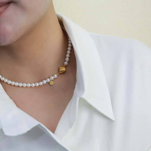 现货情人节礼物T家爱心磁吸扣18k金海水珍珠项链akoya颈链串珠链 - 图3