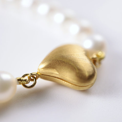 现货情人节礼物T家爱心磁吸扣18k金海水珍珠项链akoya颈链串珠链 - 图1