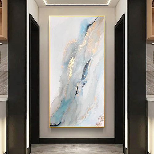手绘油画入户轻奢高级感玄关装饰画客厅挂画走廊过道壁画 - 图2