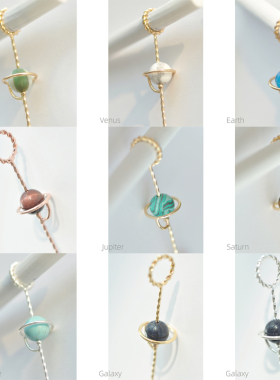 新款创意蓝色星球烟托指环戒指