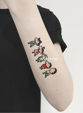 玩味tattoo纹身贴蜡笔小新一家