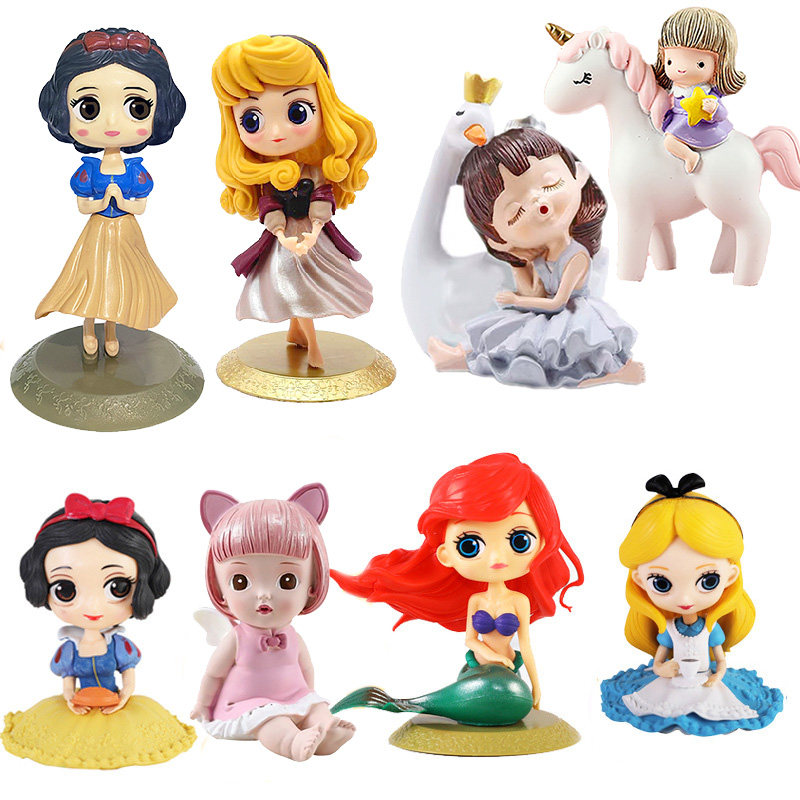 白雪公主睡美人鱼独角兽天鹅女孩爱莎花仙子生日蛋糕装饰摆件插件,淘宝优惠券,粉丝福利购,淘宝优惠卷