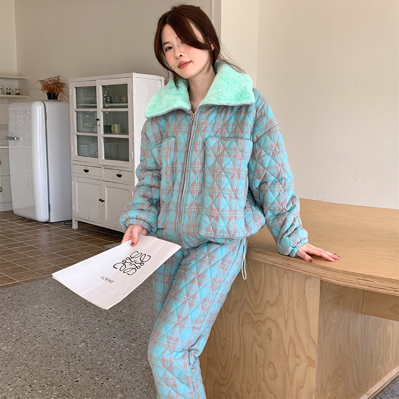 睡衣女宫廷风法兰绒冬季三层夹棉加绒加厚珊瑚绒可外穿家居服套装,淘宝优惠券,粉丝福利购,淘宝优惠卷