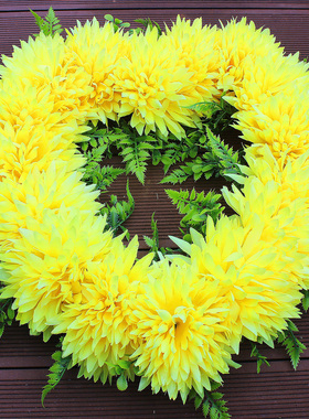 清明节桃心菊花圈坟头花扫墓绢花