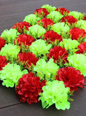 绢花菊花排电子花圈排花白事殡葬