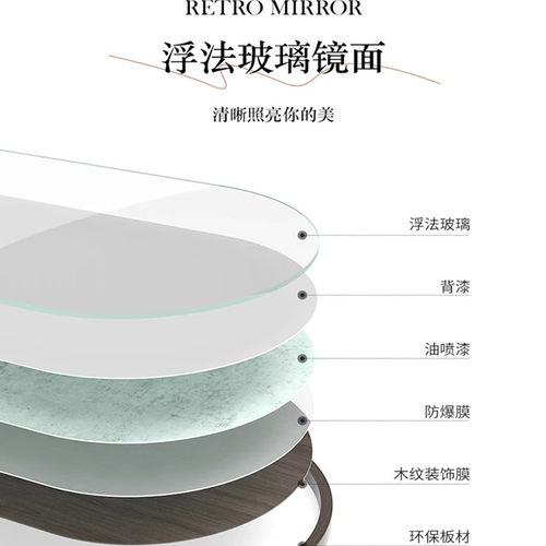云朵台式桌面化妆镜不规则异形壁挂式浴室镜梳妆镜家用卧室穿衣镜 - 图1