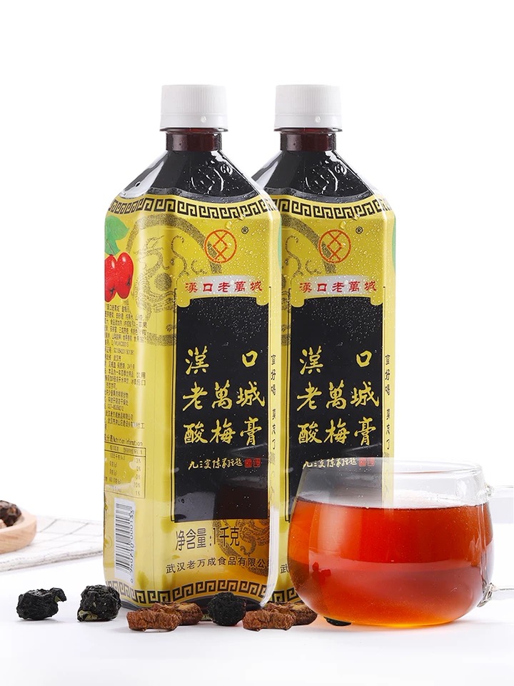 汉口老万城酸梅膏 酸梅汤高倍浓缩汁果味饮料乌梅汁酸梅汤原料1kg - 图3