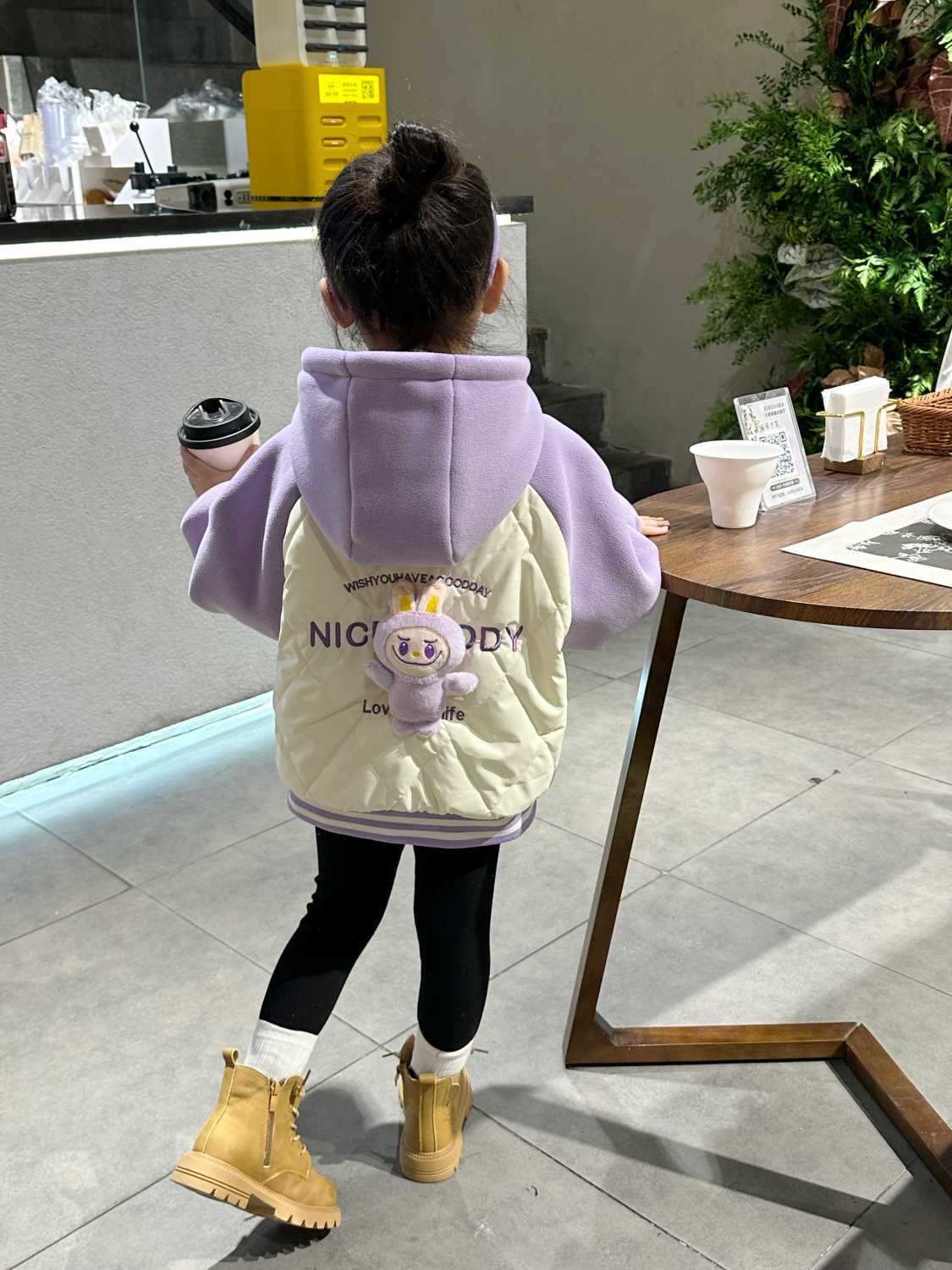 女童加绒外套秋冬装2025新款儿童洋气棉衣宝宝冬季加厚保暖上衣 - 图0