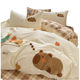 Cartoon cute Kapibara cotton four-piece set