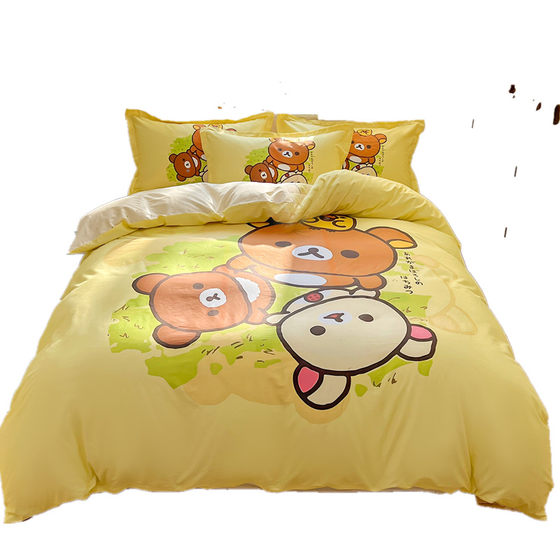 Cartoon bear cotton children's dormitory three or four piece set