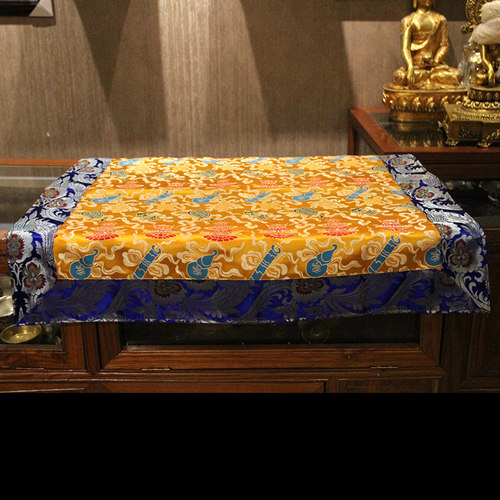 藏式居家布艺八吉祥拼接厚实桌布民族风供佛台布藏传密宗长方桌布 - 图0