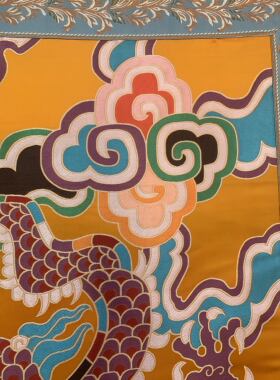 藏文化传承织锦布艺，纯手工制作家装饰龙祥云装饰布艺品