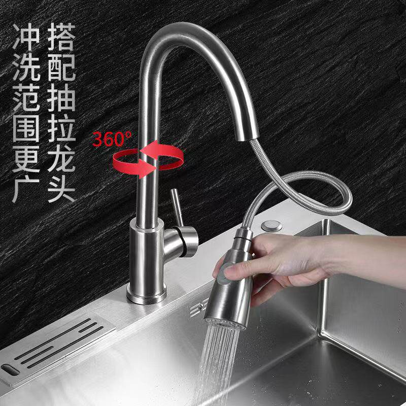 厨房新款304不锈钢洗菜池水槽双槽家用手工盆池加厚洗碗槽台下盆,淘宝优惠券,粉丝福利购,淘宝优惠卷