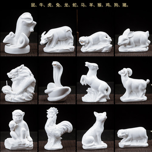 景德镇陶瓷羊雕塑瓷工艺品小摆件动物纯白十二生肖瓷器羊风水 - 图2