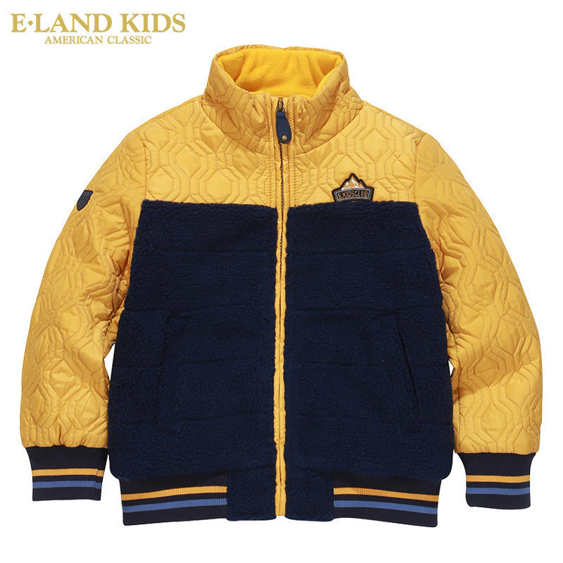 Eland Kids衣戀童裝 冬季款絨男童棒球服開衫外套 韓版 外套