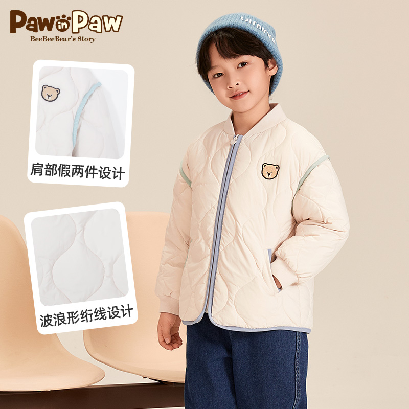 PawinPaw卡通小熊童装冬男女童儿童夹克轻薄羽绒服保暖 - 图0