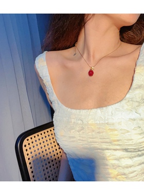 铜镀真金花穗链原创项链