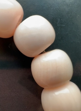 原矿高货粉珊贝玉化手串旷世奇珍