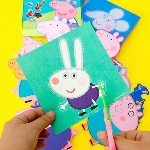 小猪佩奇剪纸儿童手工幼儿园3到6岁小学生diy制作材料套装彩纸 - 图2