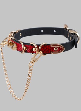 Aura Collar轻奢真皮项圈choker牵引绳PUPPY蛇皮链子辣妹风配饰