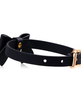 Aura Collar轻奢真皮choker项圈原创牵引绳可爱黑色蝴蝶结项圈