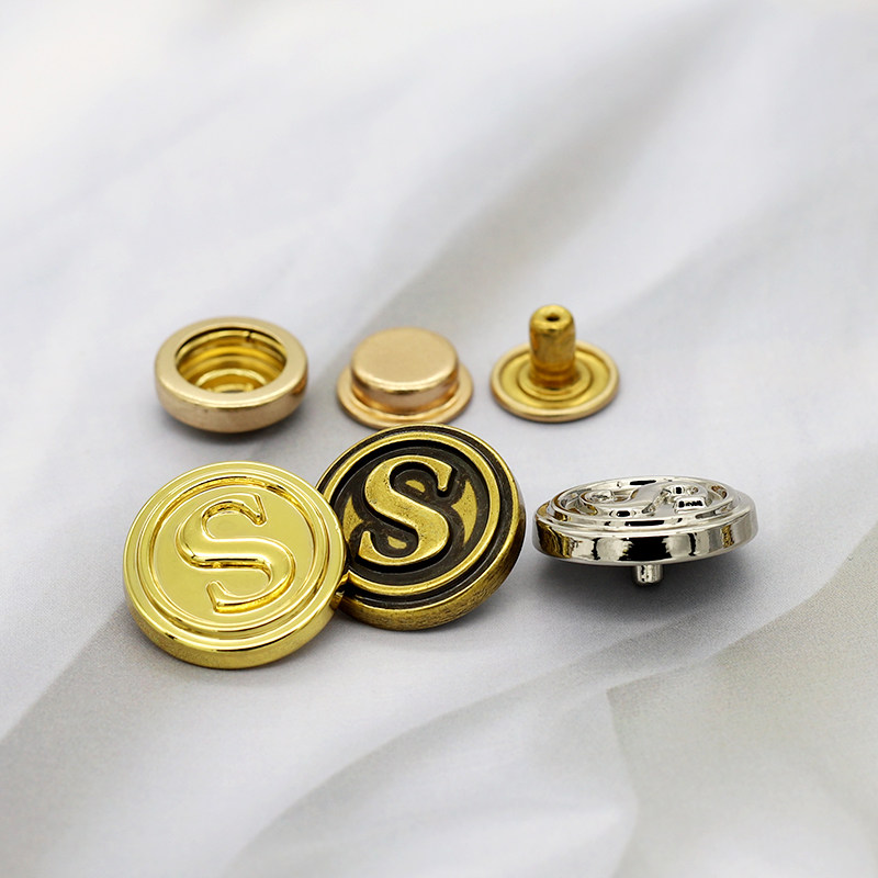 圆形金属字母S四合扣纽扣男女士大衣夹克羽绒服按扣免缝扣子钮扣,淘宝优惠券,粉丝福利购,淘宝优惠卷