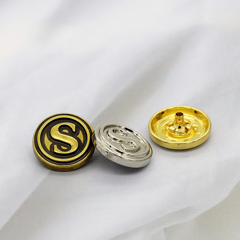 圆形金属字母S四合扣纽扣男女士大衣夹克羽绒服按扣免缝扣子钮扣,淘宝优惠券,粉丝福利购,淘宝优惠卷