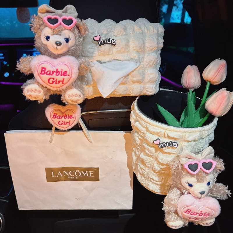 可爱女生车饰雪莉玫汽车安全带护肩套头枕腰枕网红四季车载纸巾盒,淘宝优惠券,粉丝福利购,淘宝优惠卷