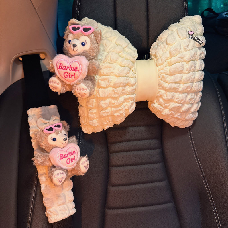 可爱女生车饰雪莉玫汽车安全带护肩套头枕腰枕网红四季车载纸巾盒,淘宝优惠券,粉丝福利购,淘宝优惠卷