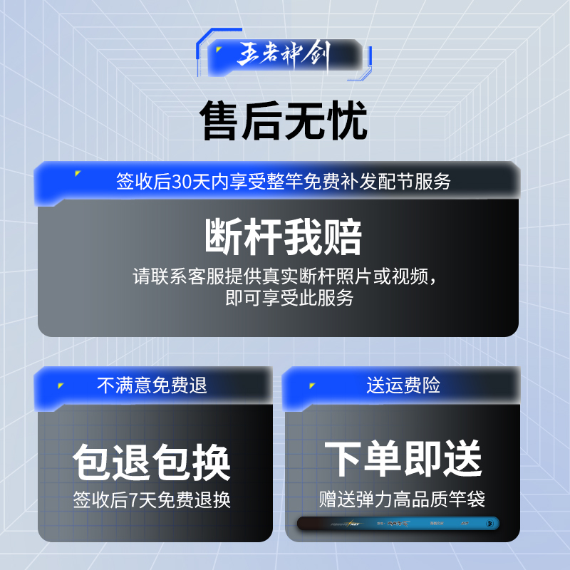 沃鼎抄网竿碳素杆超轻超硬伸缩裸竿钓捞鱼折叠鱼护大物操网头全套 - 图0