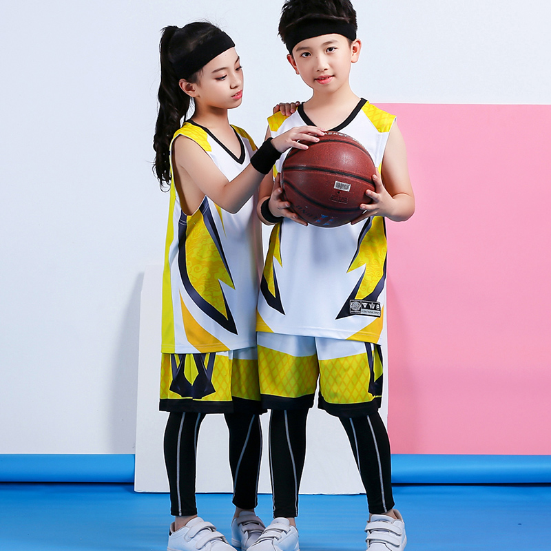 中大儿童篮球服套装男女中小学生球衣比赛队服加肥加大球衣运动服-图3