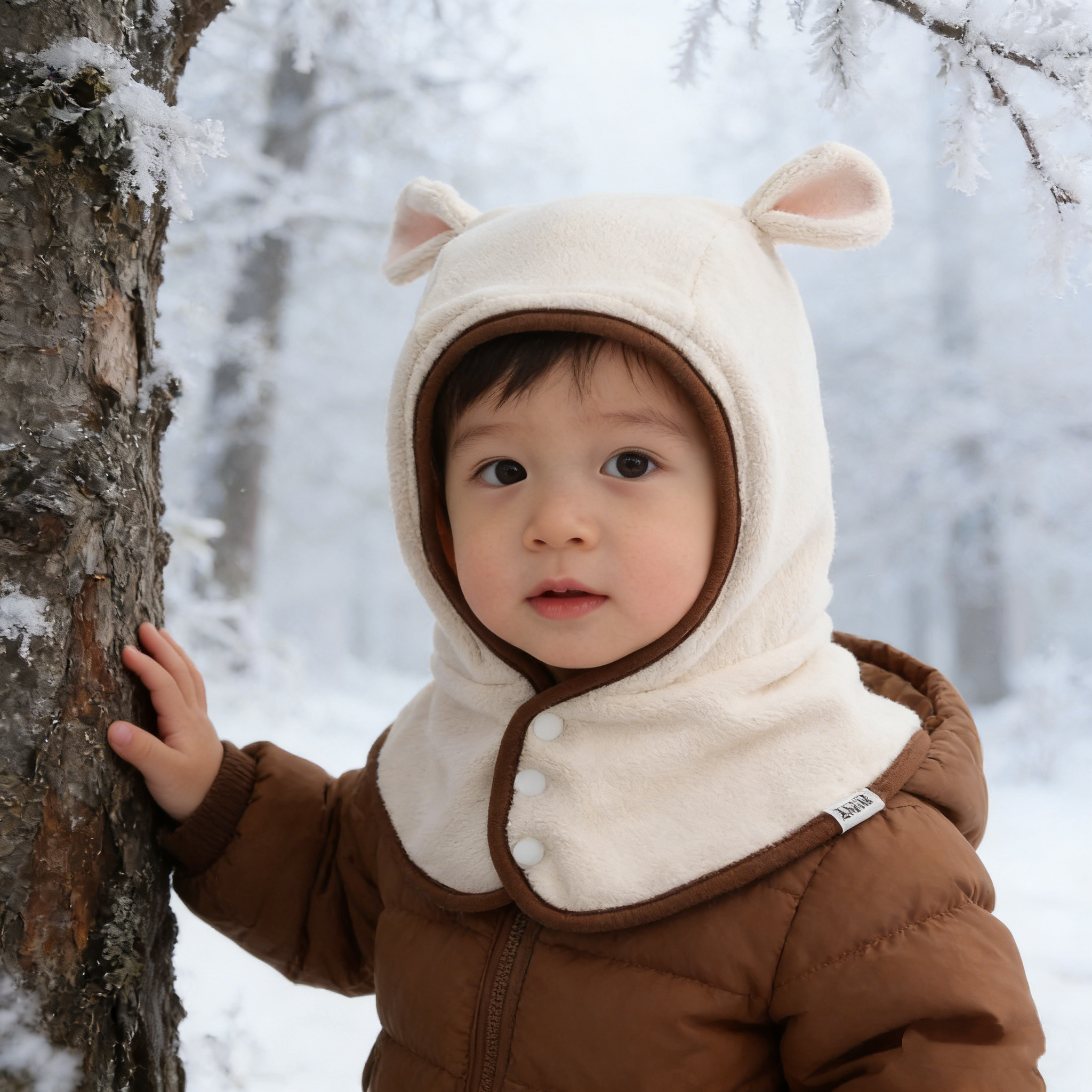 宝宝帽子秋冬季围巾一体帽防风面罩防飞沫婴儿抗寒防护小熊儿童冬,淘宝优惠券,粉丝福利购,淘宝优惠卷