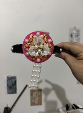 朝鲜族头戴发箍韩式延吉服发箍新娘朝鲜族头饰三瓣花发箍拍照写真
