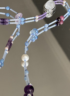 原创设计天然水晶项链女款多宝毛衣链小众高级感轻奢精致闺蜜礼物