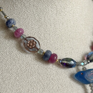 【夜莺】原创设计琉璃项链森系古典原创小众美45cm碧玺