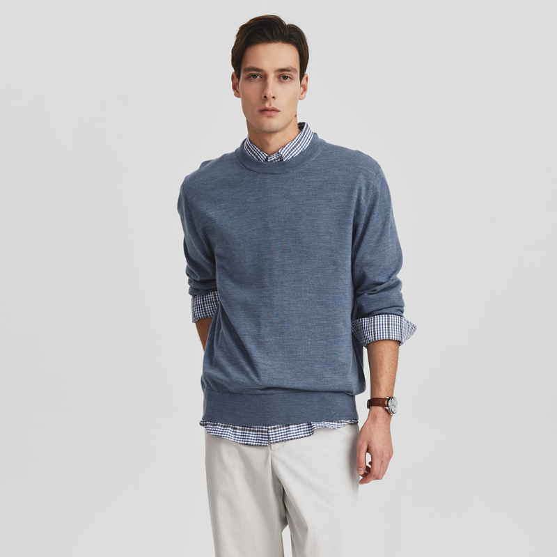 【可机洗羊毛】SCOFIELD男装24年秋季新品休闲圆领多色毛衣针织衫