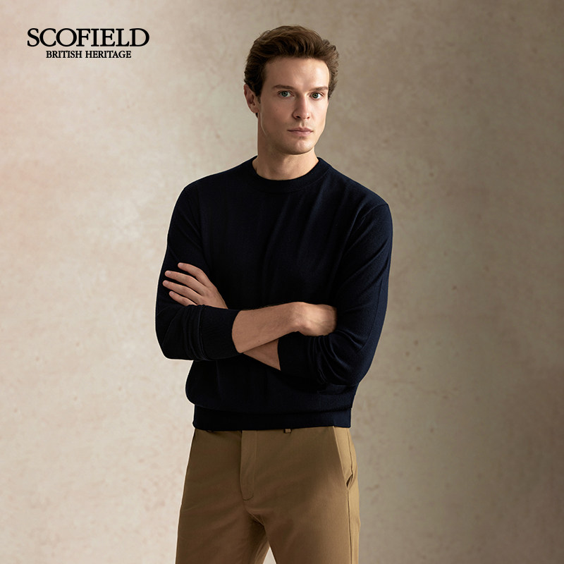 【可机洗羊毛】SCOFIELD男装24年秋季新品休闲圆领多色毛衣针织衫,淘宝优惠券,粉丝福利购,淘宝优惠卷