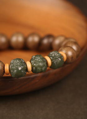 木质三会手链亥子丑猪鼠牛寅卯辰虎兔龙巳午未蛇马羊申酉戌猴鸡狗