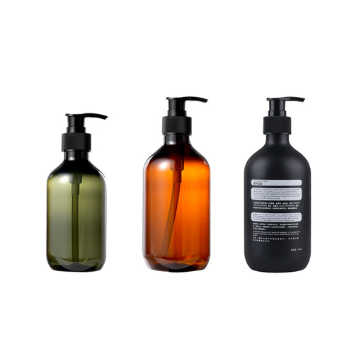 西盈现货 500ml茶色PET瓶 洗发水沐浴露按压瓶 300ml洗手液空瓶SZ - 图3