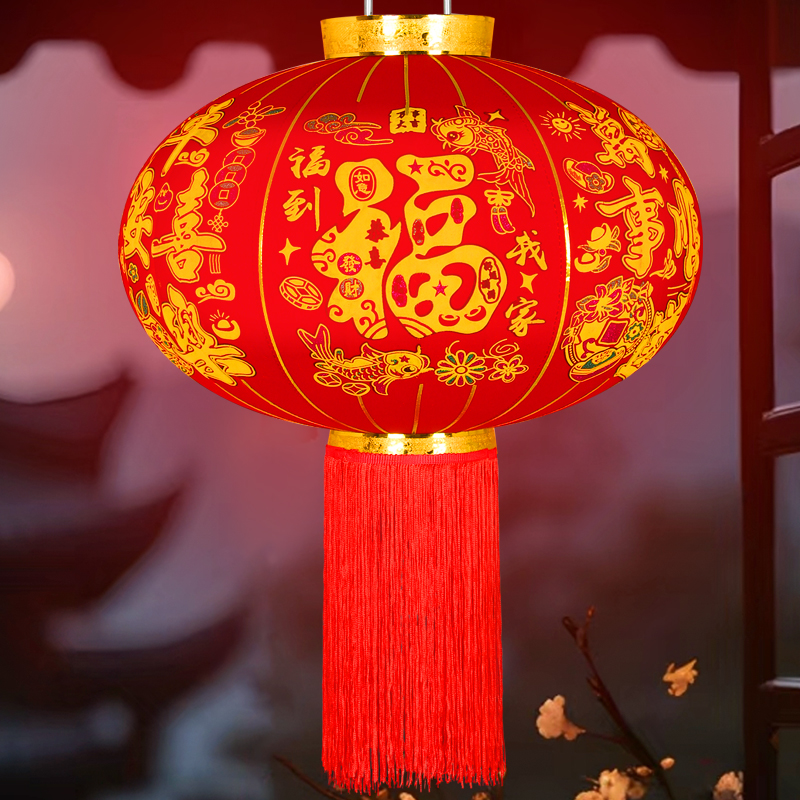 2025新款蛇年大红灯笼灯过年春节新年装饰户外大门口一对阳台挂饰