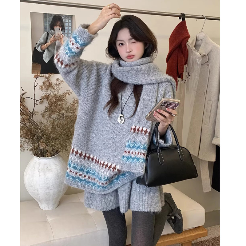 孕妇装套装2025秋冬装新款孕期穿搭质红色蝴蝶结毛衣短裙子两件套,淘宝优惠券,粉丝福利购,淘宝优惠卷